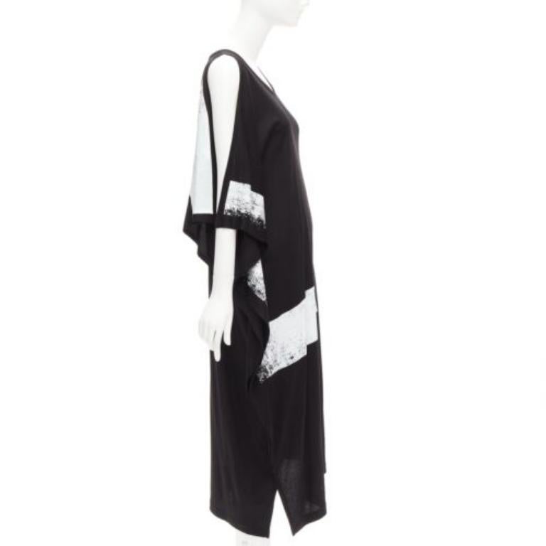 LIMI FEU black LF printed asymmetric sleeveless scoop neck tank dress S In Excellent Condition For Sale In Hong Kong, NT