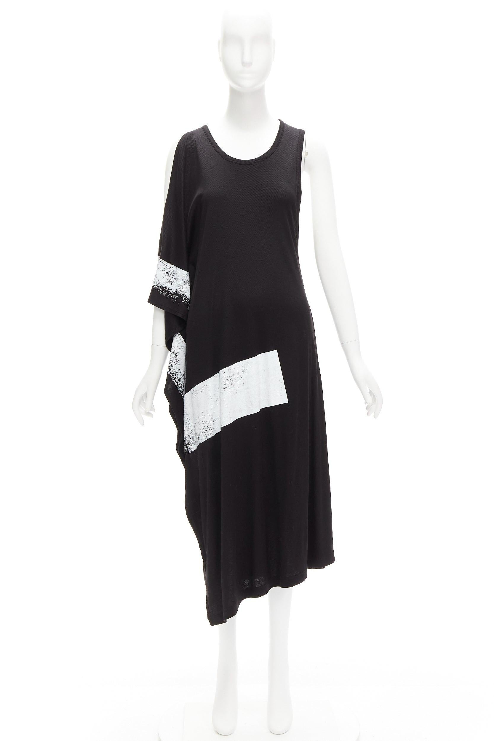LIMI FEU black LF printed asymmetric sleeveless scoop neck tank dress S For Sale 4