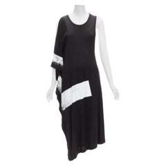 LIMI FEU black LF printed asymmetric sleeveless scoop neck tank dress S