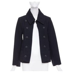 LIMI FEU wool blend asymmetrical double breasted wool melton peacoat jacket S