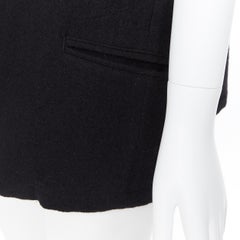 LIMI FEU YOHJI YAMAMOTO black boiled wool sleeveless open front oversized vest S