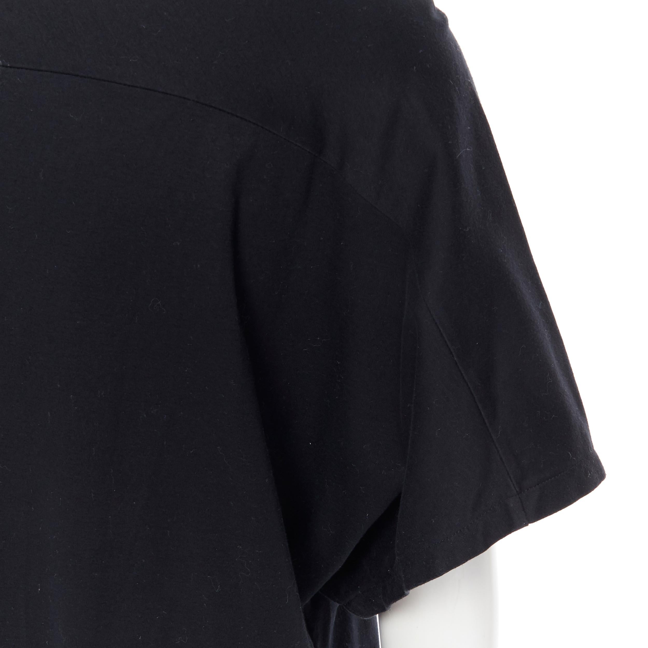 LIMI FEU YOHJI YAMAMOTO black cotton D-ring strap shoulder tunic t-shirt S 3