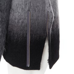 LIMI FEU YOHJI YAMAMOTO abrigo de lana de mohair gris degradado ombre con cuello en V S
