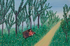 LiMing Guan Pittura ad olio figurativa originale "Appuntamento con la primavera 1"