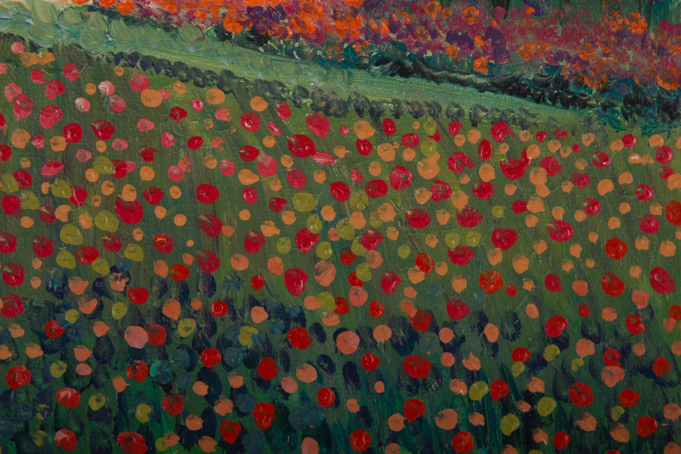 LiMing Guan Landschaft, Original, Ölgemälde auf Leinwand, „Flowerbed“ im Angebot 4