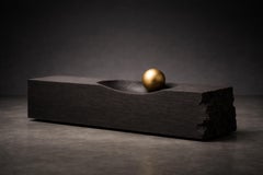 Limite do Imanente - Scultura contemporanea in legno ebanizzato e ottone satinato