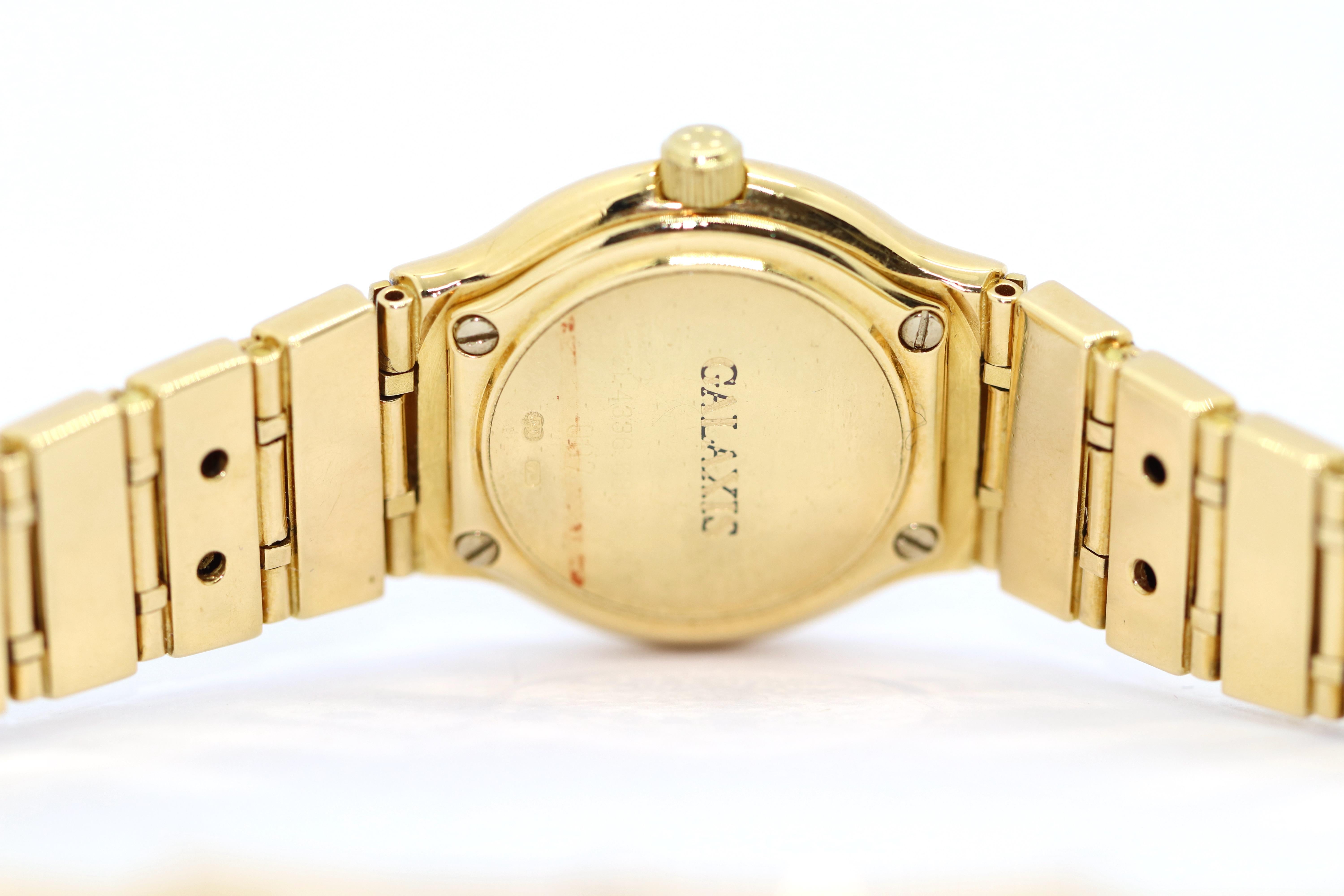 Limitierte Damenarmbanduhr aus 18 Karat Gold von Eterna, Modell Galaxis, Nummer 007 im Angebot 3