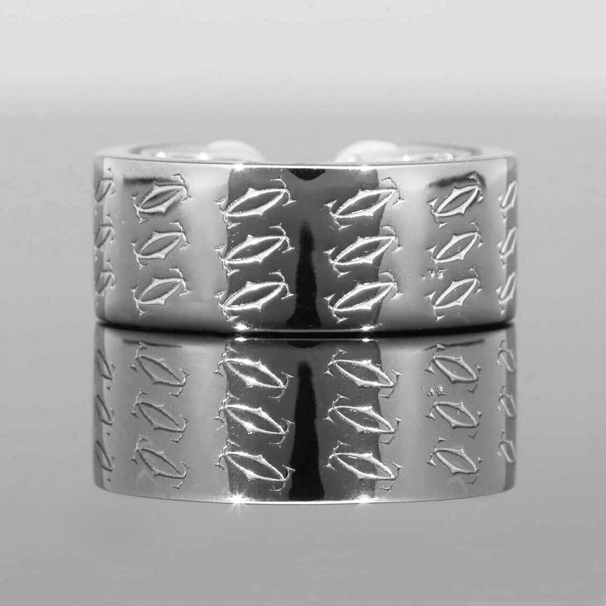 Limited 2000 Cartier  Double C 2 Monogram Diamond Ring 18K White Gold US 5 1/2 in vendita 4