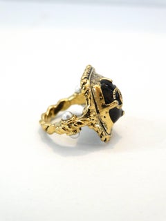 Chanel Gold & Black Enamel Cocktail Ring