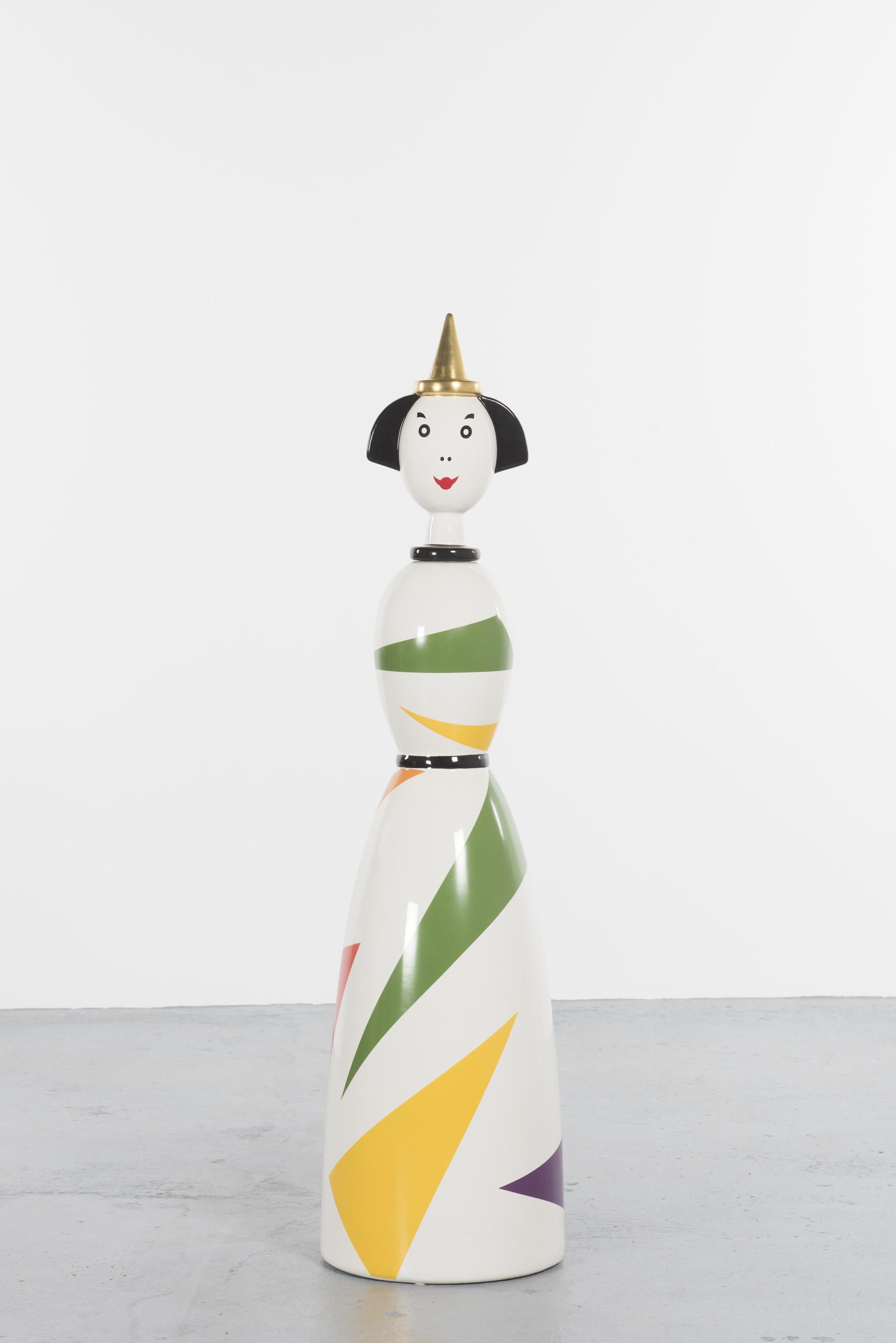 Mid-Century Modern Limited and Rare Ceramic Named Anna Harlequin by Alessandro Mendini For Alessi