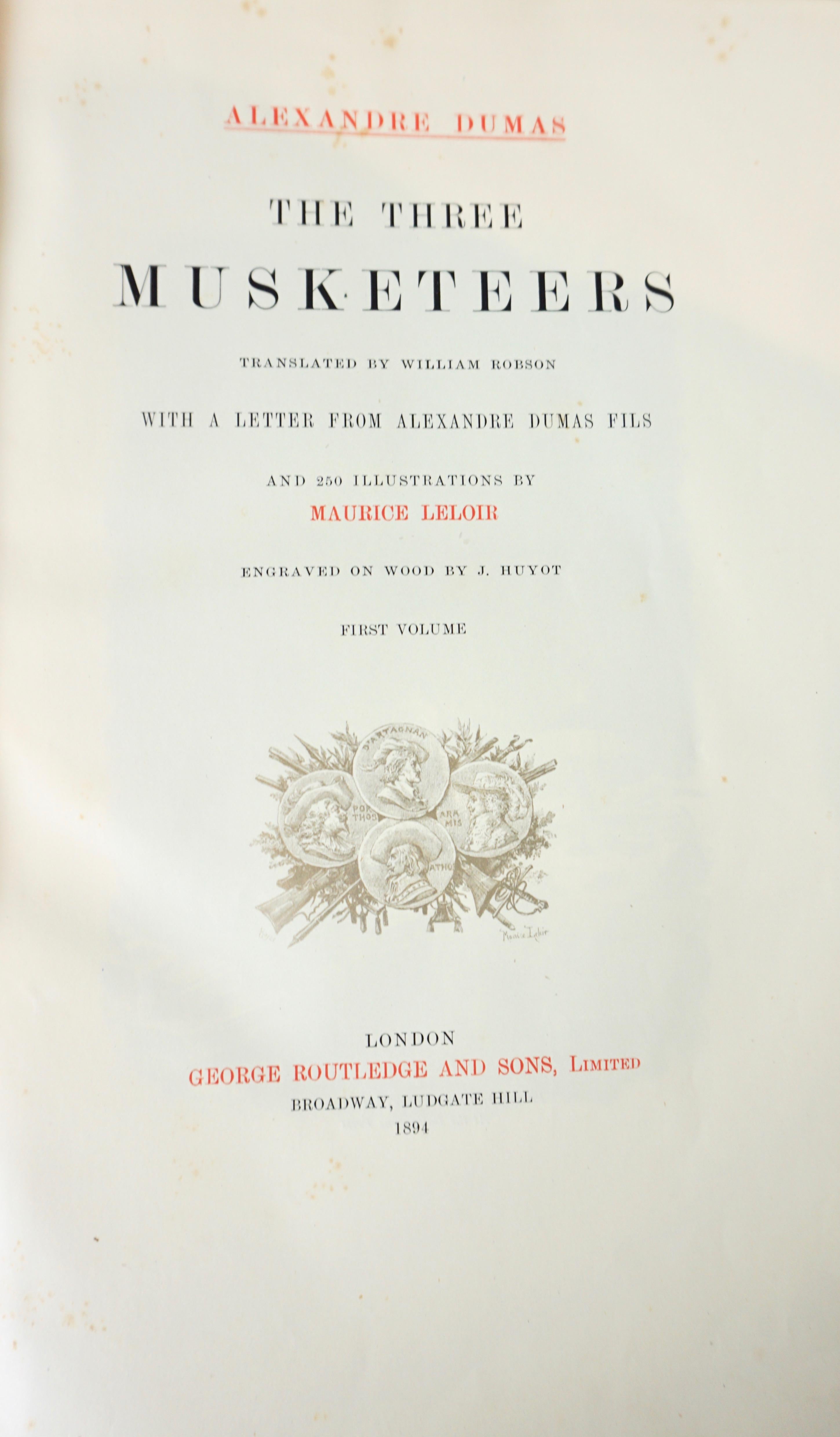 Limited Deluxe Edition of Dumas' Three Musketeers in 2 Leather Bound Volumes 2
