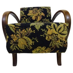 Limited Edition 1940's Halabala Armchair in a Floral Chenille Fabric 
