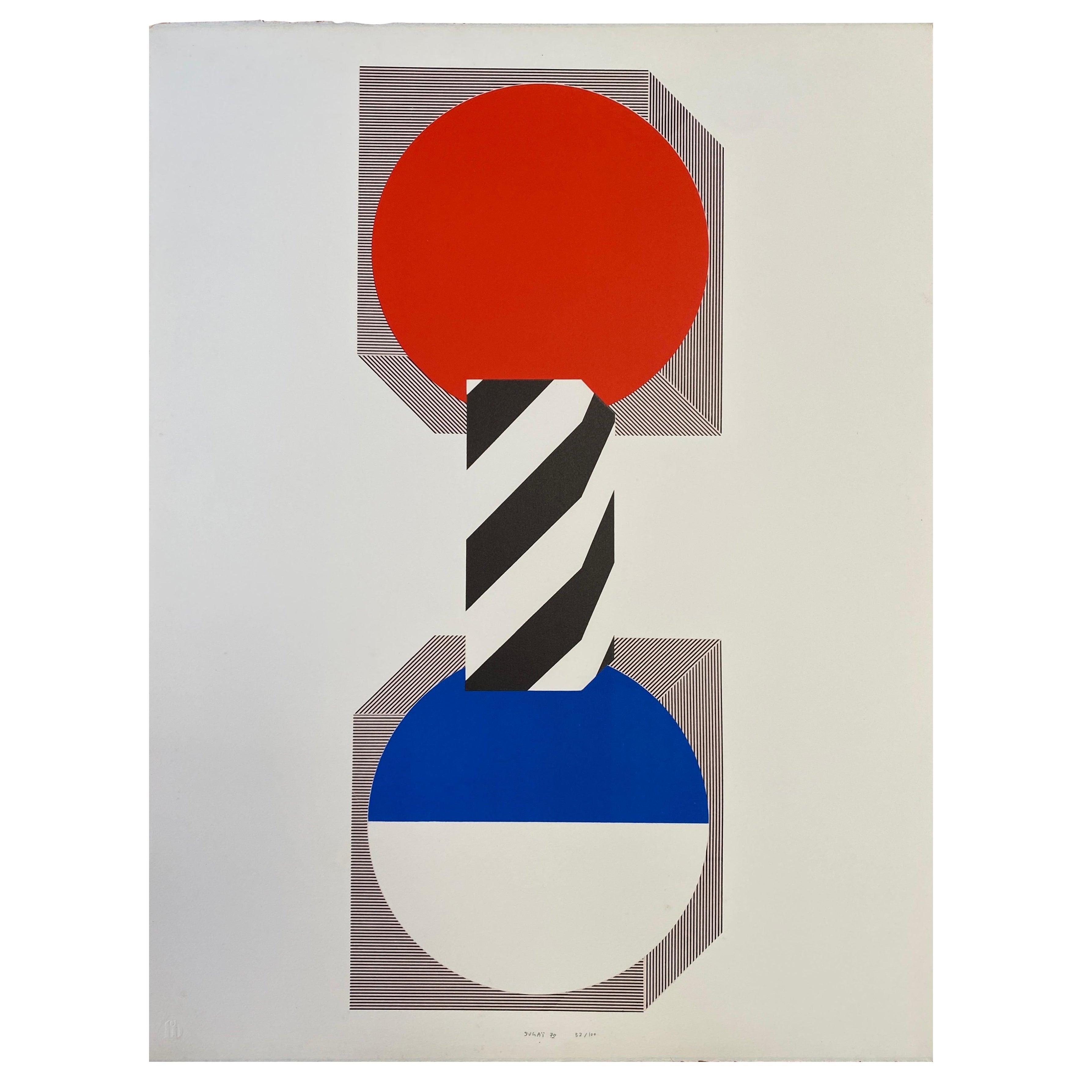 Kumi Sugaï, l'un des peintres japonais les plus célèbres du XXe siècle.

' Balle et Balle ' 1970 lithographie de Kumi Sugai. Signé à la main et numéroté au crayon par l'artiste. 52/100. Imprimé au Japon.

Les couleurs peuvent varier légèrement en