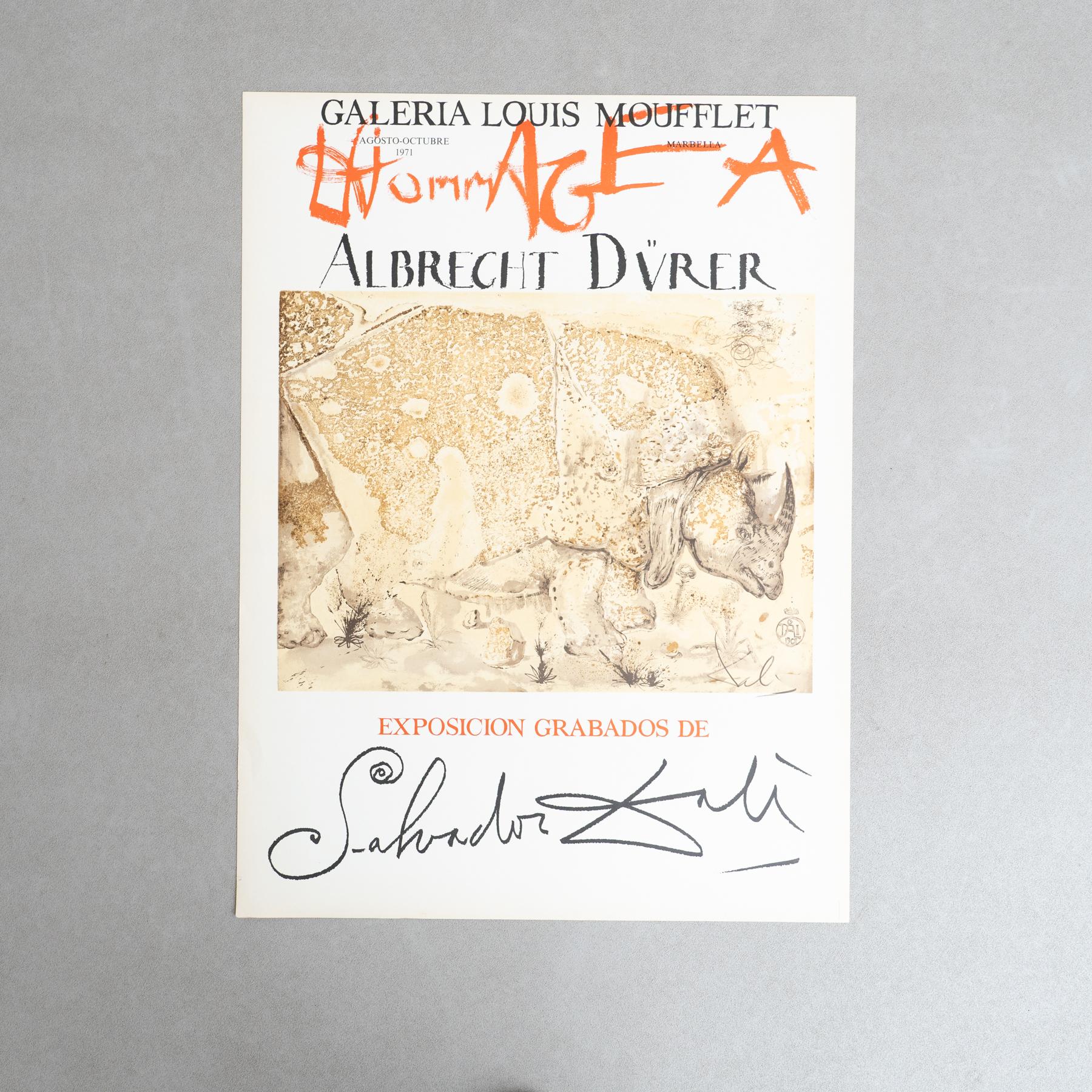 Original 1971 Exhibition Poster by Salvador Dalí – 