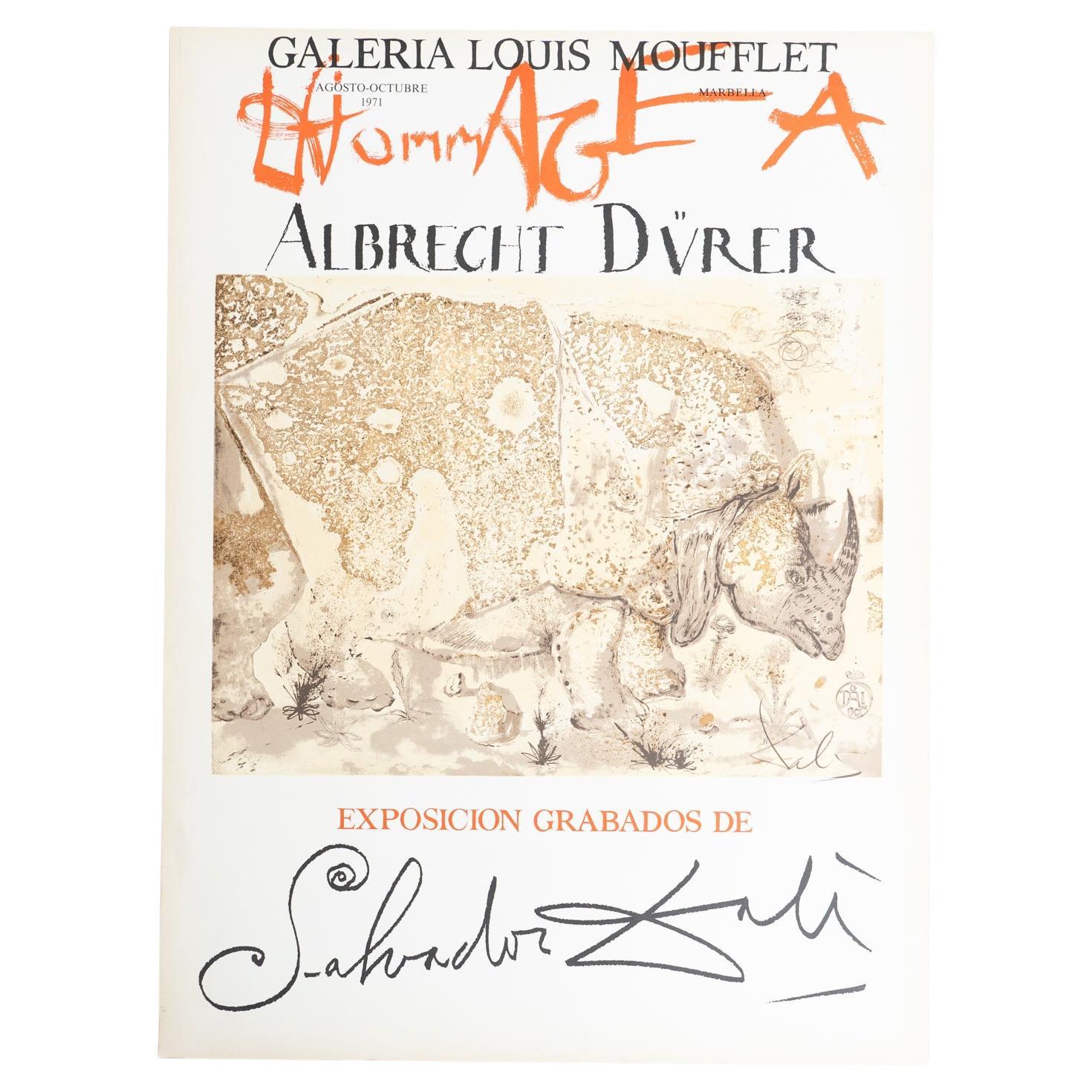 Poster in edizione limitata del 1971 di Salvador Dalí - "Hommage à Albrecht Dürer