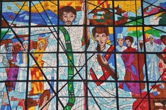 "Limited Edition" 1986 Afewerk & Tekle "Stained Glass" Silk Scarf