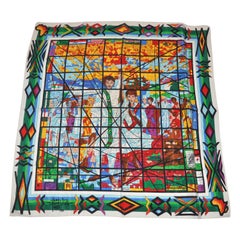 „Limited Edition“ 1986 Afewerk & Tekle „Stained Glass“ Seidenschal