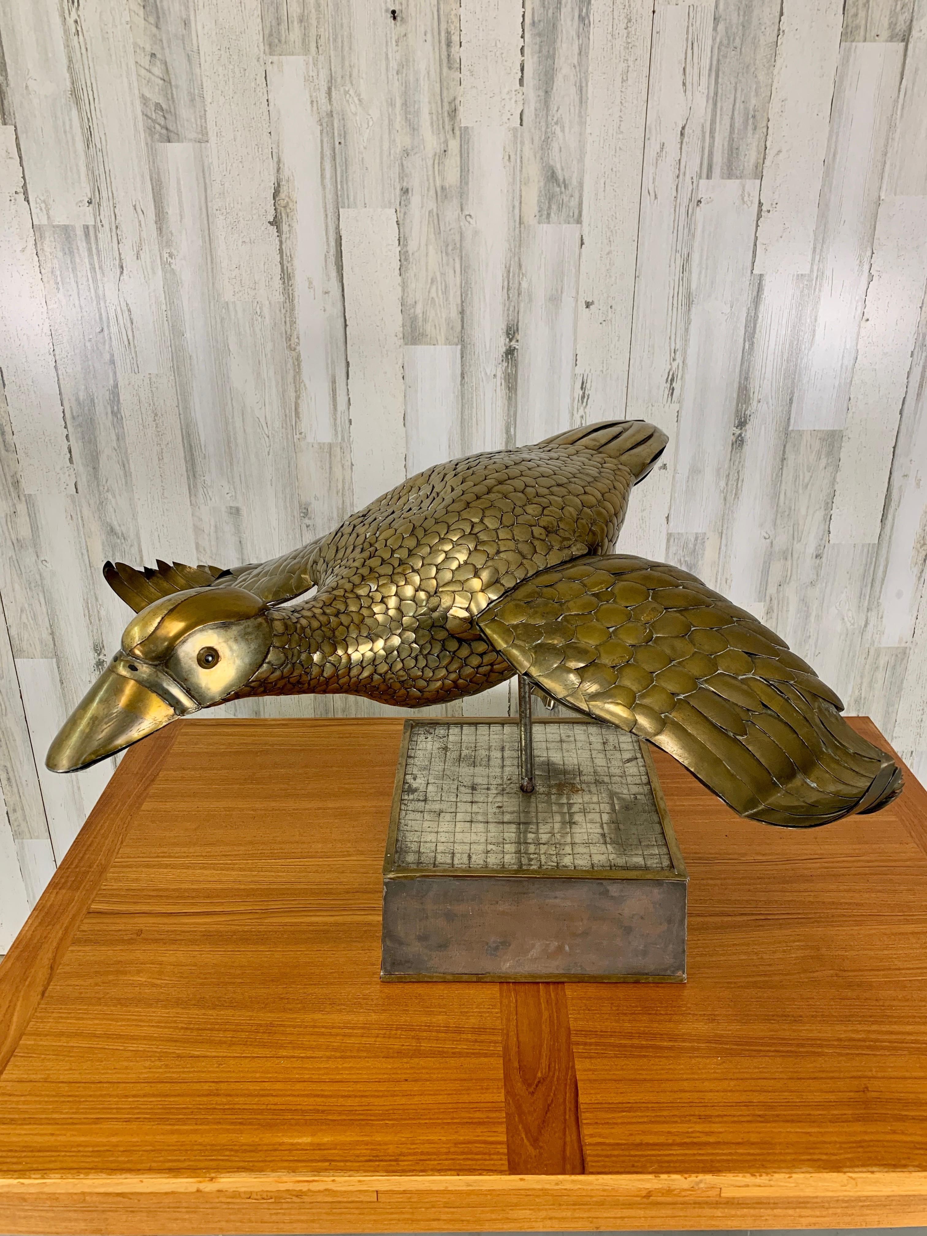 Mid-Century Modern Limited Edition 2/100 Sergio Bustamante Flying Duck Sculpture