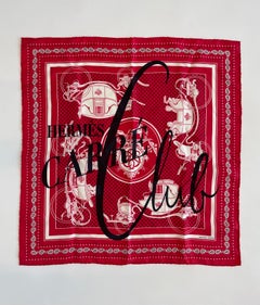 Limited Edition 2018 Hermes "Carré Club Ex-Libris" Bandana 55 Silk Twill Scarf