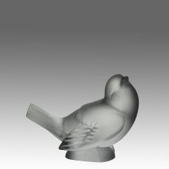 Edición limitada de cristal del siglo XX «Moineau Moqueur», de Marc Lalique
