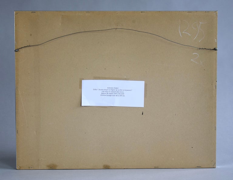 Limited Edition 30/100 Lithography by Antonio Seguí, 1971 For Sale 3