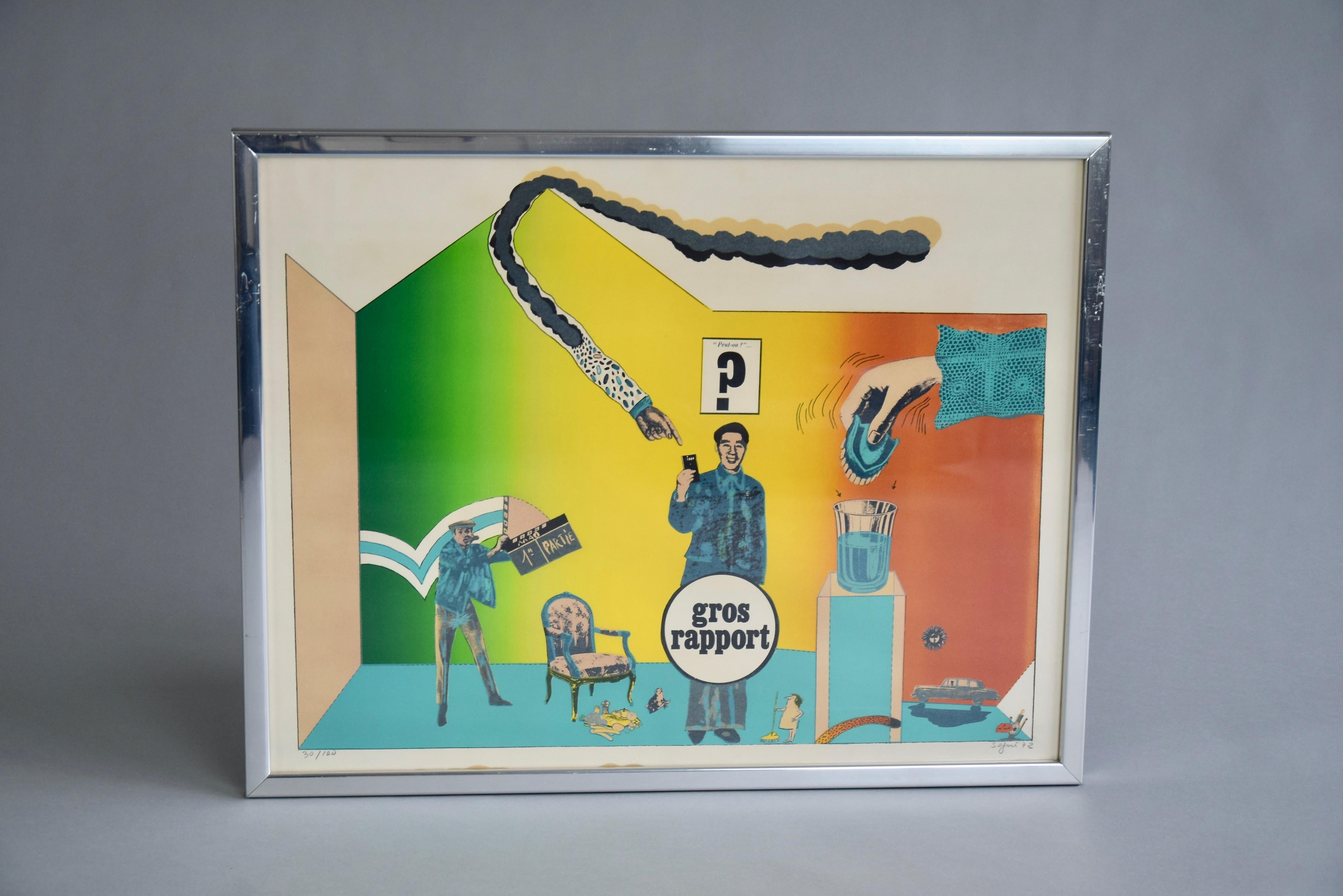 Edición limitada 30/100 Litografía de Antonio Seguí, 1971 Papel en venta