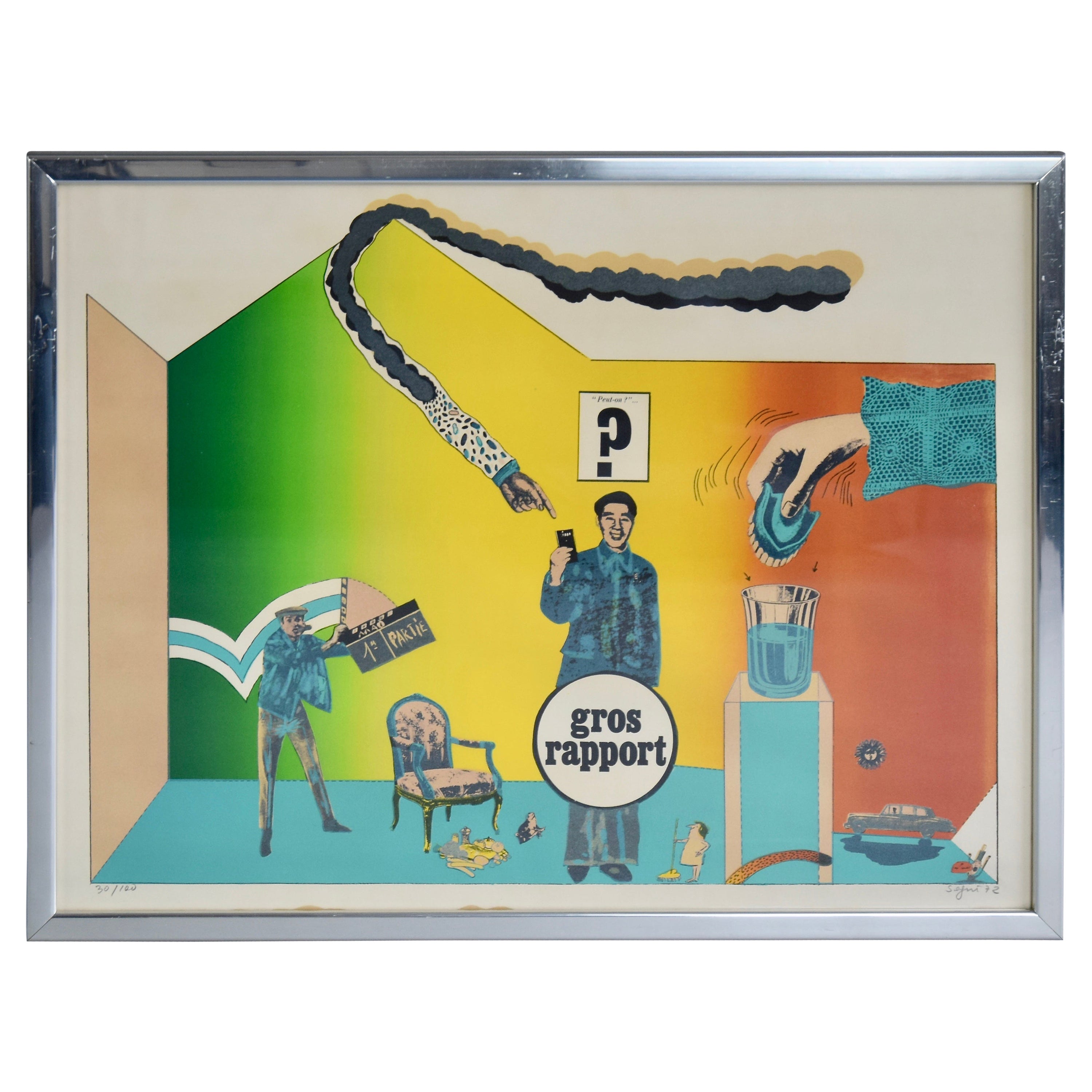 Lithographie 30/100 von Antonio Segu, limitierte Auflage, 1971 im Angebot
