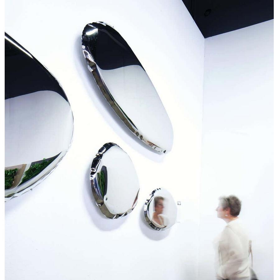 3, Limited Edition Polished Stainless Steel Wall Mirror In New Condition For Sale In Beverly Hills, CA