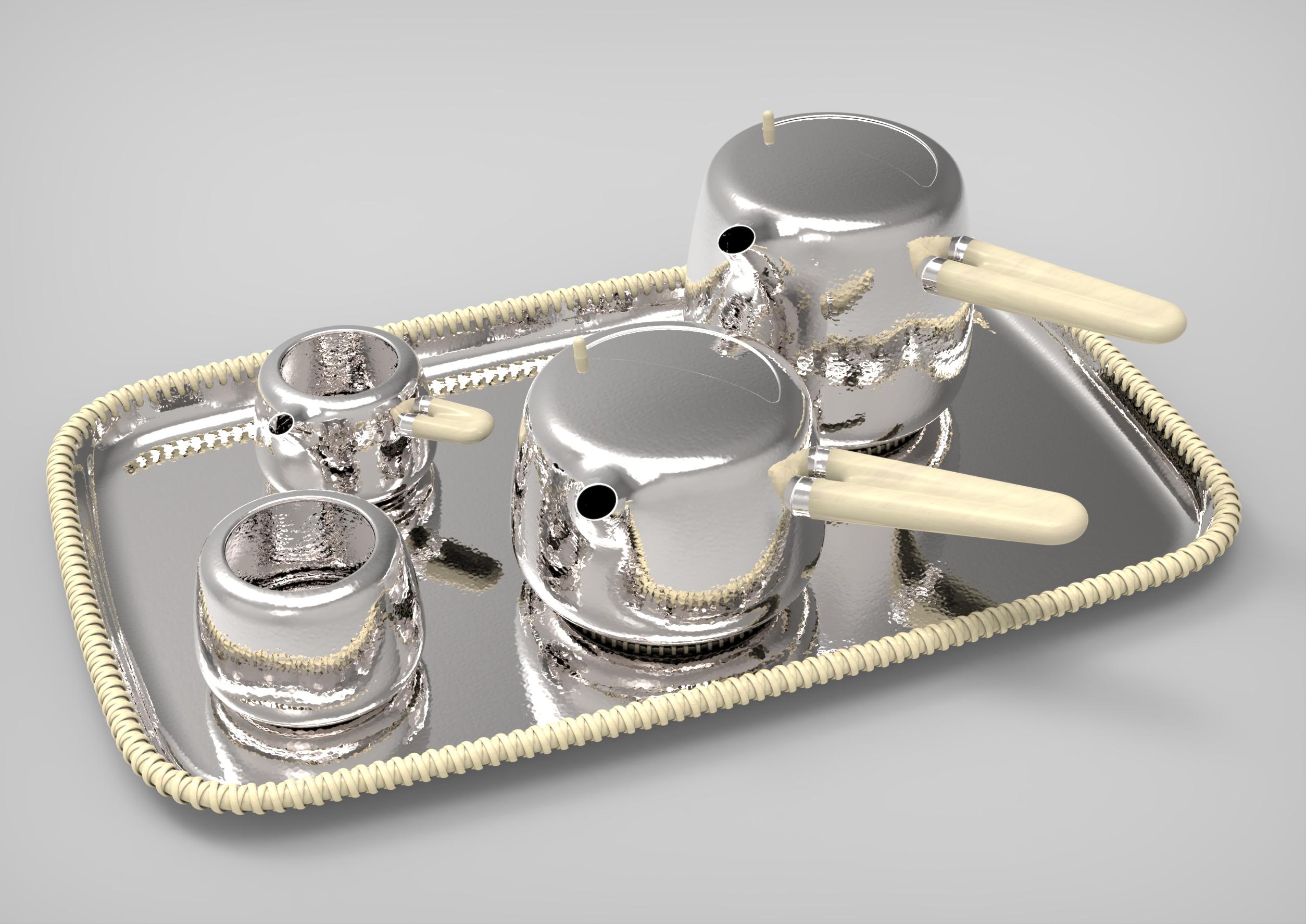 Limited Edition 7/10 Georg Jensen Sterling Silver Marc Newson Tea Set 1500 In New Condition For Sale In Hellerup, DK