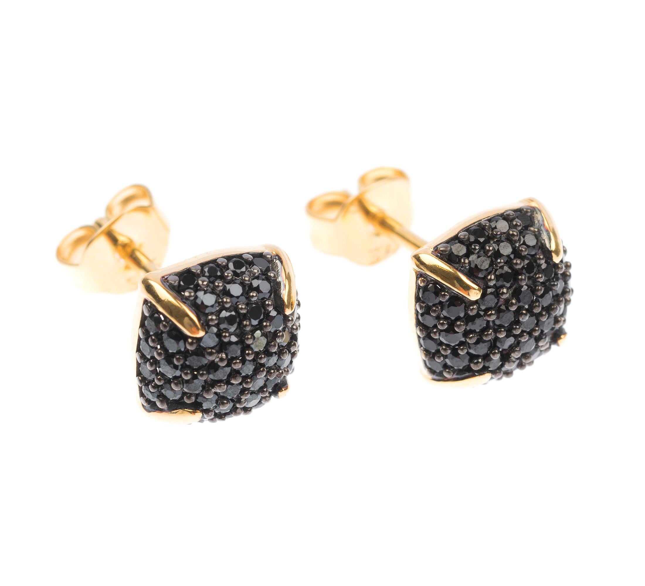 Modern  Limited Edition 9 Carat Yellow Gold Spinel Cluster Earrings