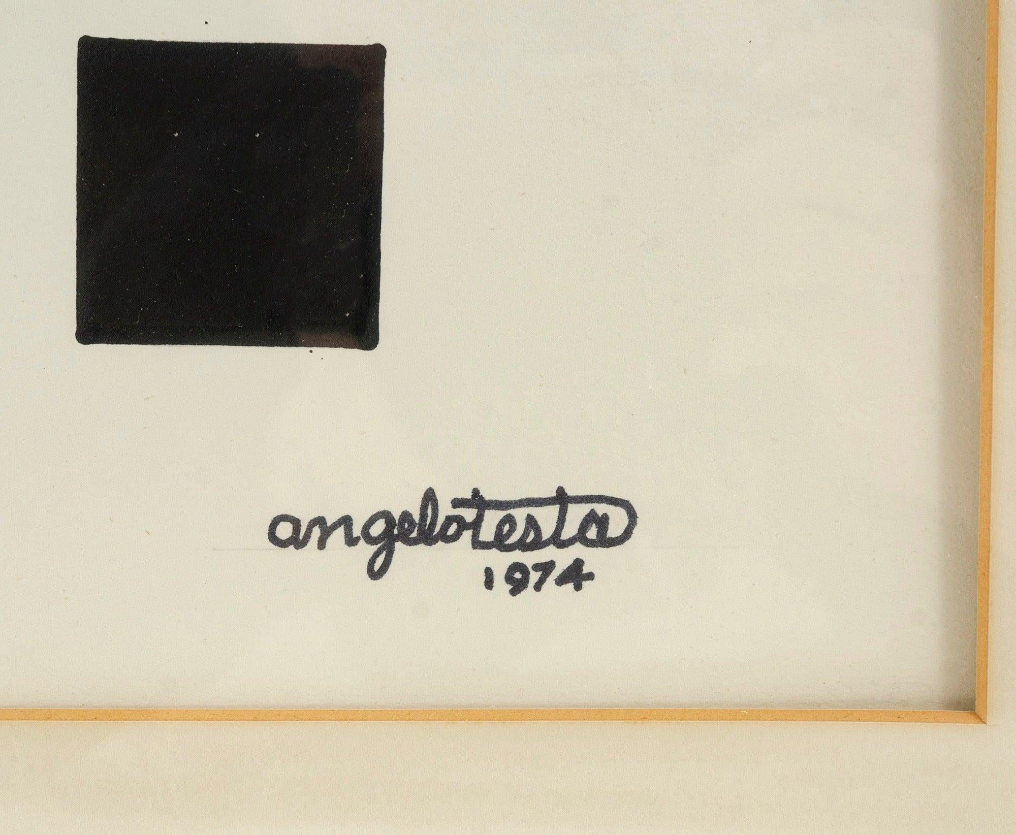 Americano Stampa astratta in edizione limitata 75 di Angelo Testa, 1974 in vendita