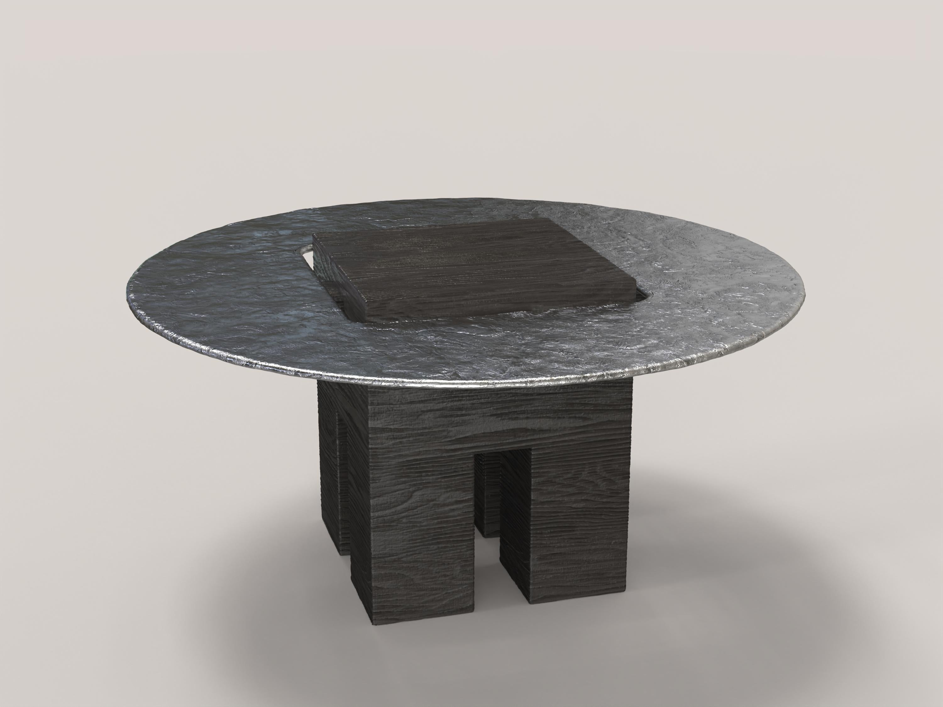 italien Table en bois d'aluminium en édition limitée Tempio V1 par Edizione Limitata en vente
