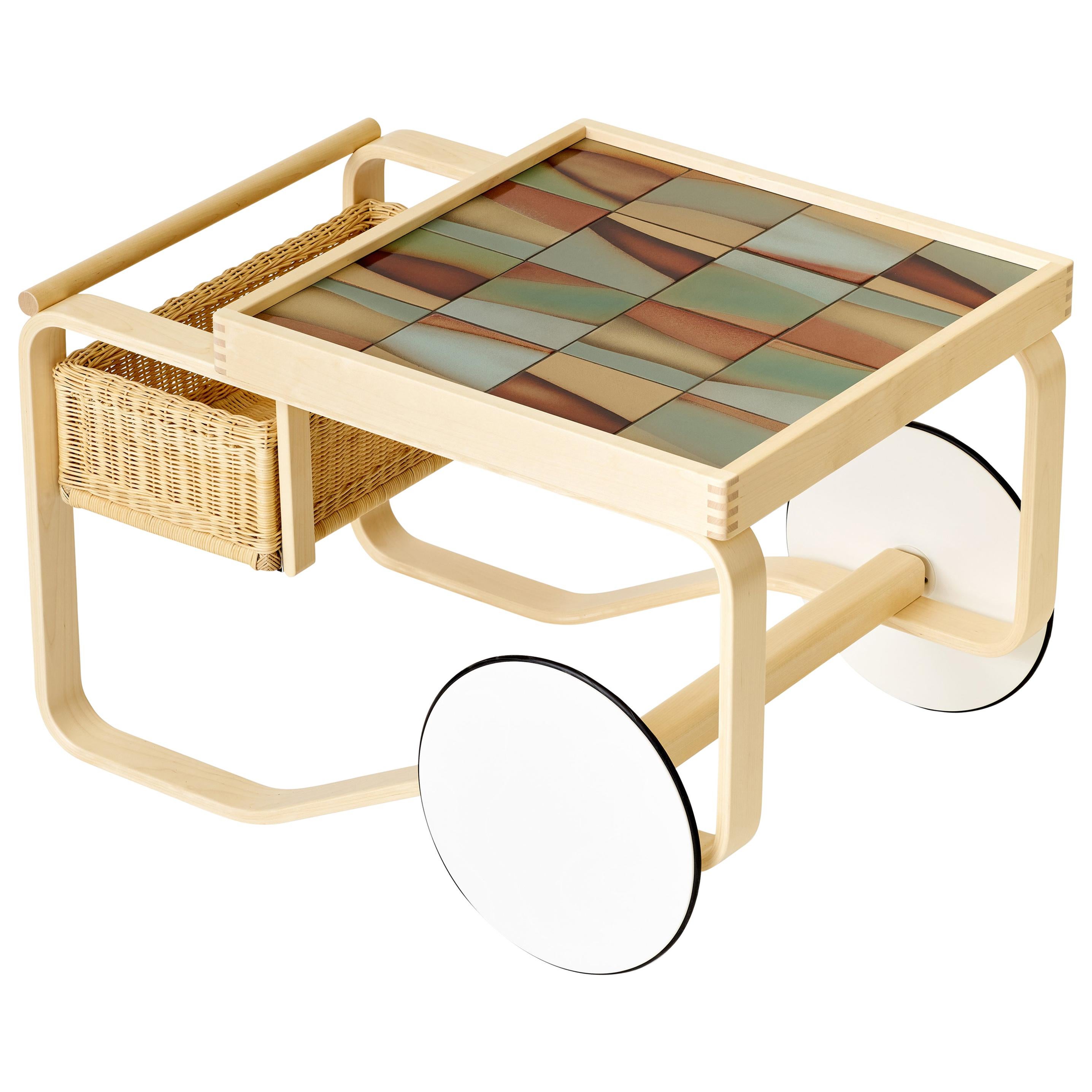 Limited Edition Alvar Aalto Tea Trolley 900 in Landscape by Artek + Heath For Sale