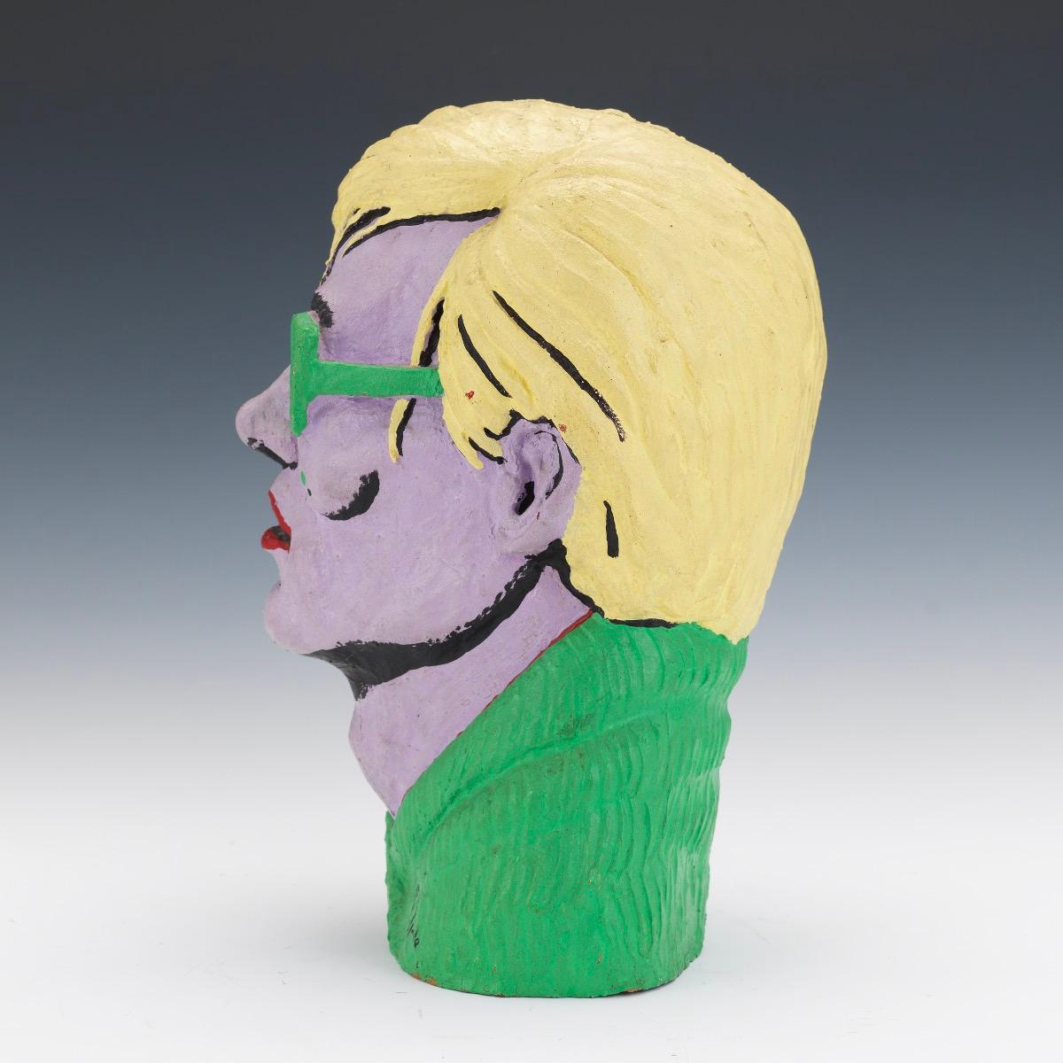 American Classical Limited Edition American Polychromed Rubber Bust of Andy Warhol by Jefferds