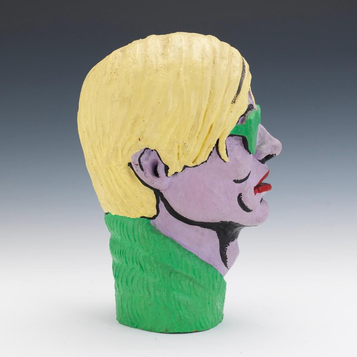 Limited Edition American Polychromed Rubber Bust of Andy Warhol by Jefferds In Good Condition In New York, NY