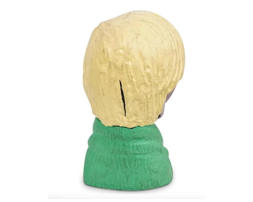 Limited Edition American Polychromed Rubber Bust of Andy Warhol by Jefferds In Good Condition For Sale In New York, NY