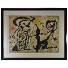 Limited Edition Aquatint Etching by Joan Miro, Engraving #44, Gaudi Series