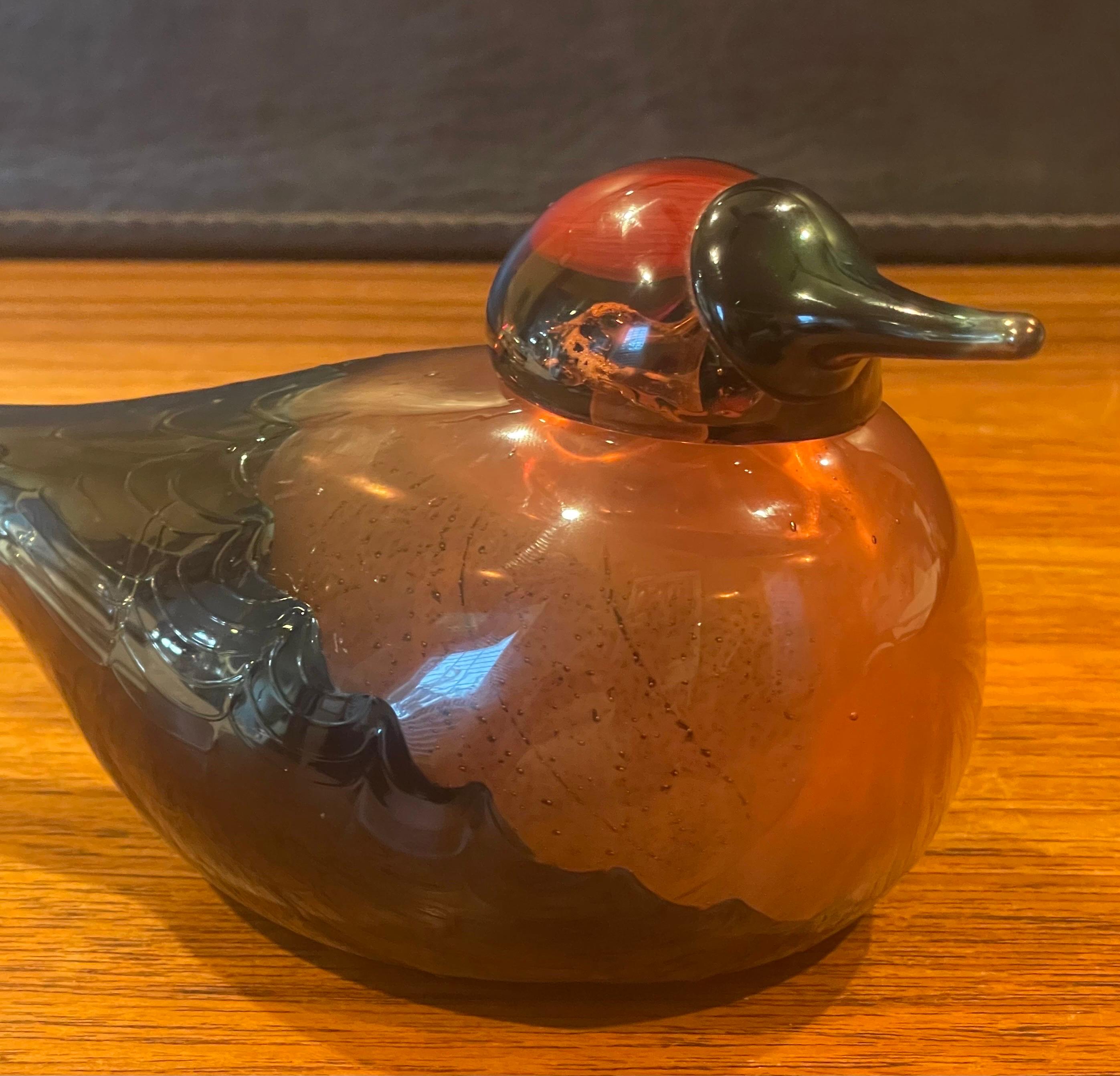 Sculpture d'oiseau en verre d'art en édition limitée d'Oiva Toikka pour Iittala de Finlande en vente 1