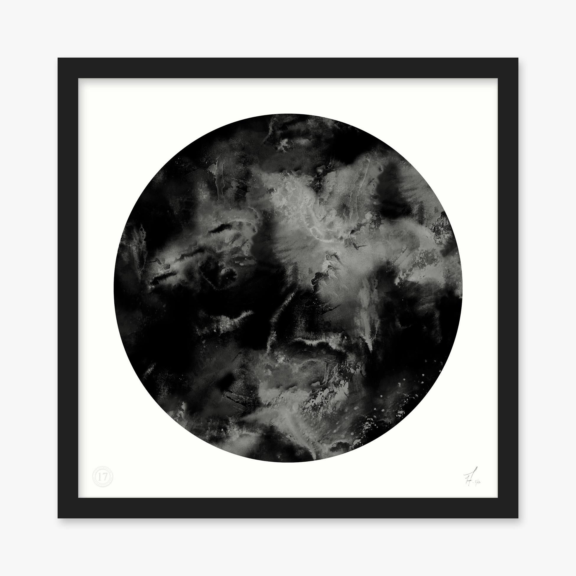 Modern Limited Edition Art Print by 17 Patterns, Cloudbusting Circle Black For Sale