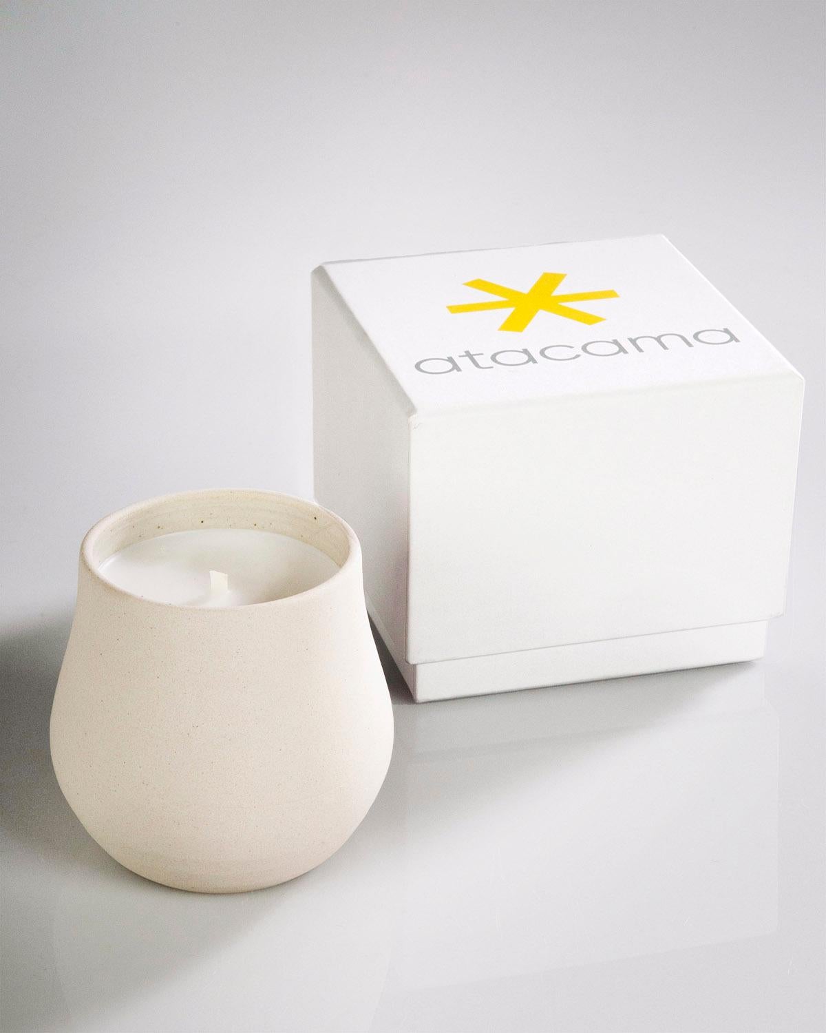 Organic Modern Artisan Scented Candles in Handmade Ceramic Vessels, White, in Stock For Sale