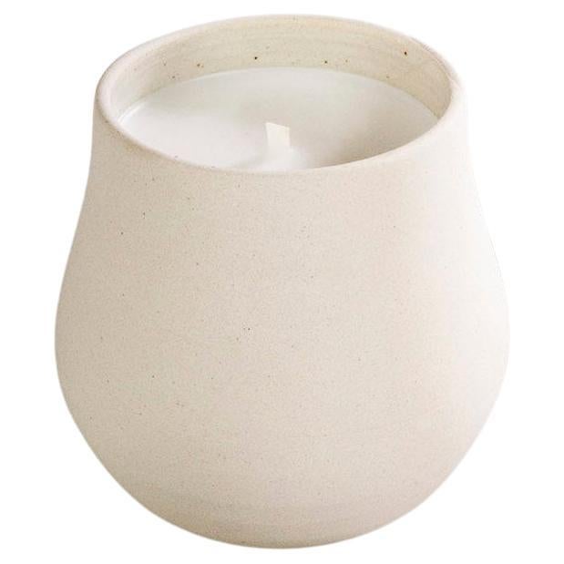 Artisan Scented Candles in Handmade Ceramic Vessels, White, in Stock For Sale