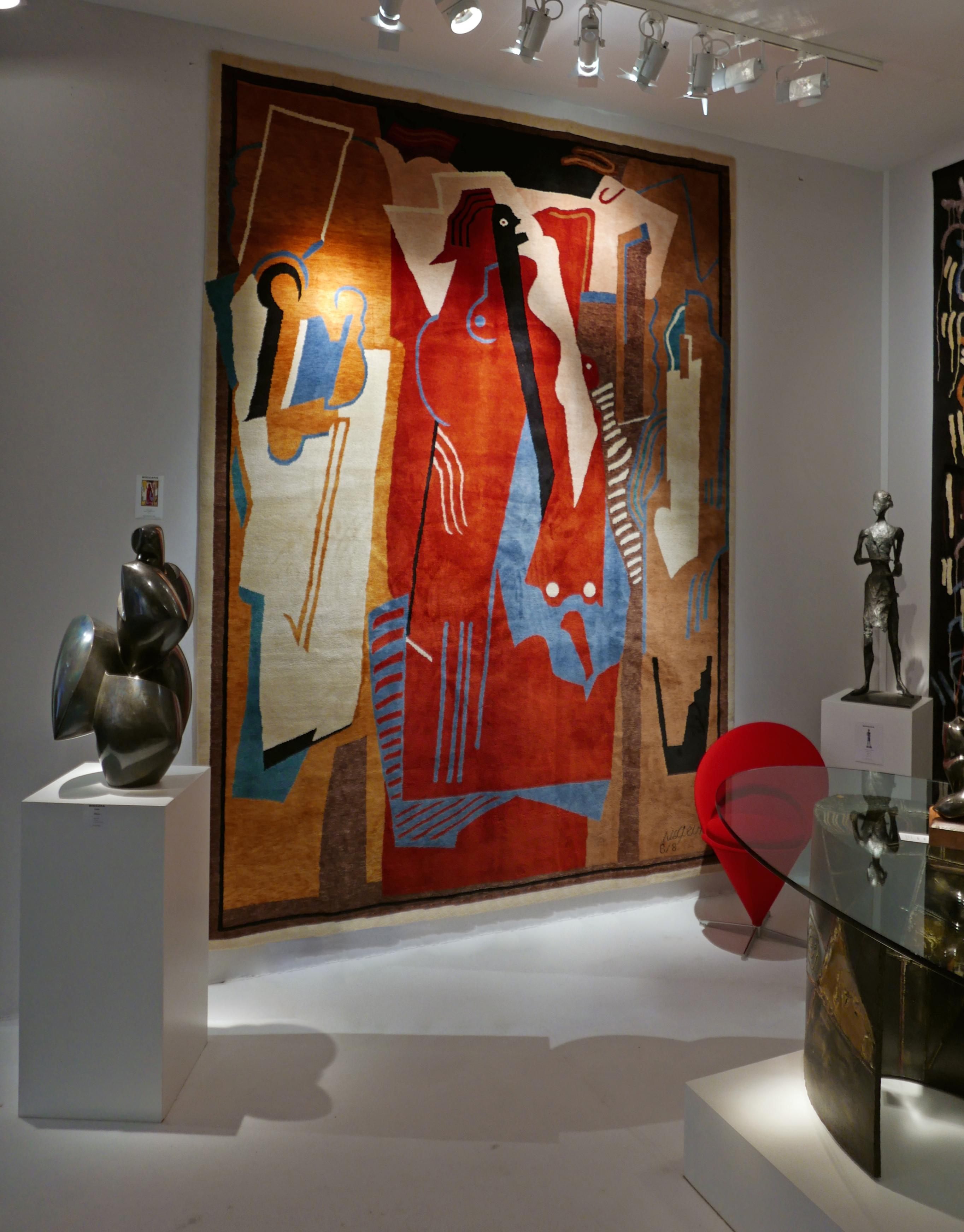 -Rug after Albert Gleizes (France, 1881-1953)
-Design No.34
-Measures: 200 x 300 cm; 6.56 x 9.84 ft
-Handwoven wool
-Limited edition by Boccara

This Boccara rug has been woven from Albert Gleizes’ work:
Peinture à Trois éléments, 1924
Gouache on