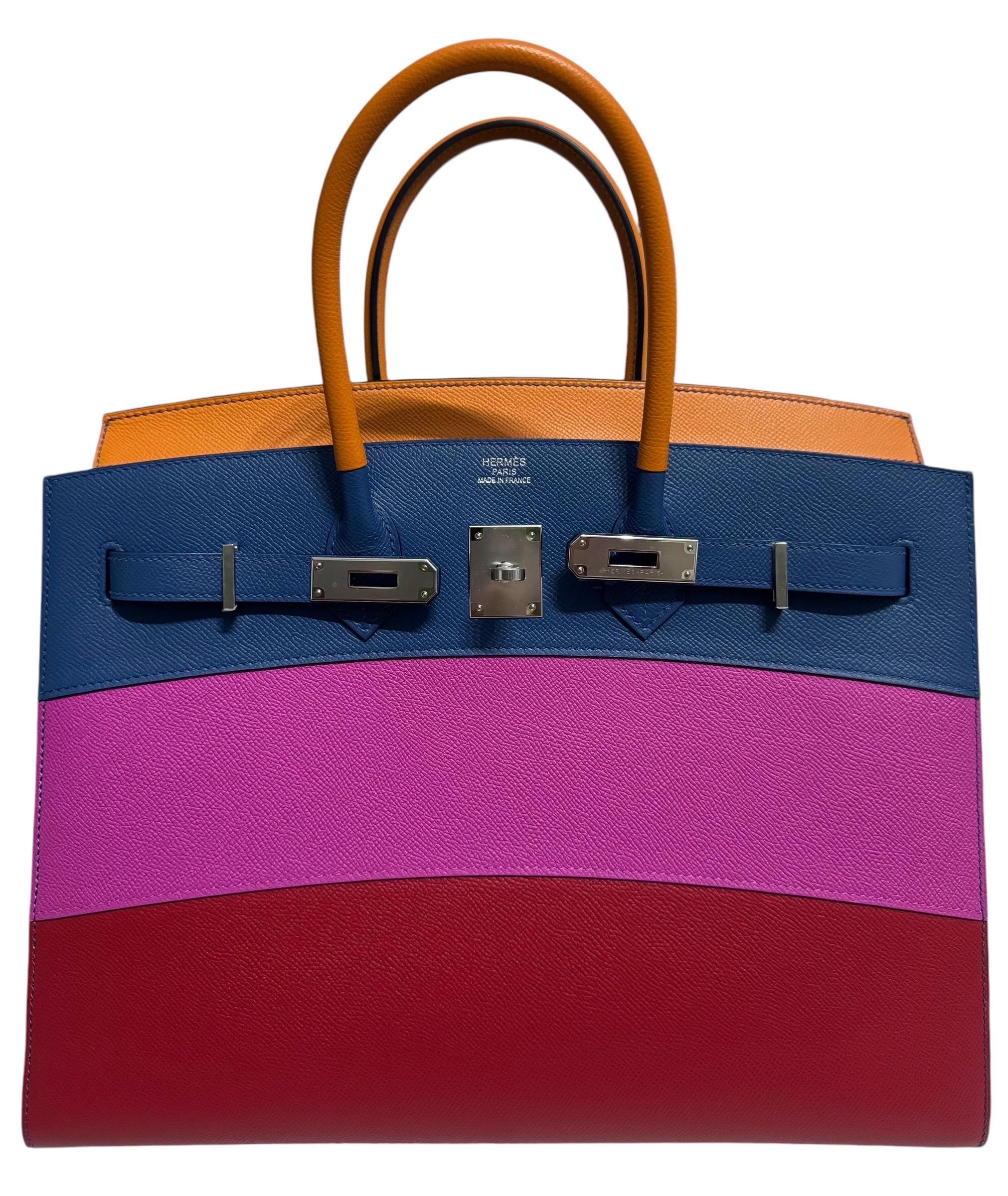 Limited Edition As New Hermes Birkin 35 Sellier Sunrise Epsom Leather In New Condition In Miami, FL