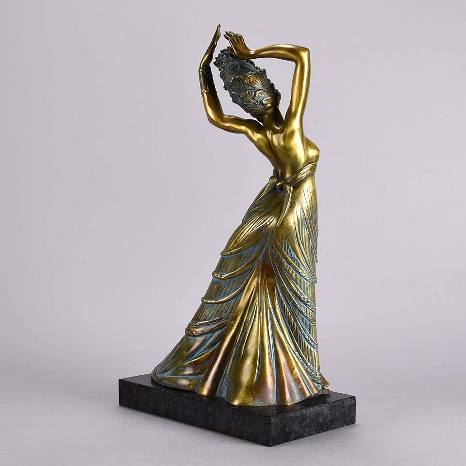 Art Deco Limited Edition Austrian Cold Painted Bronze Figure 'Salome' by Ernst Fuchs
