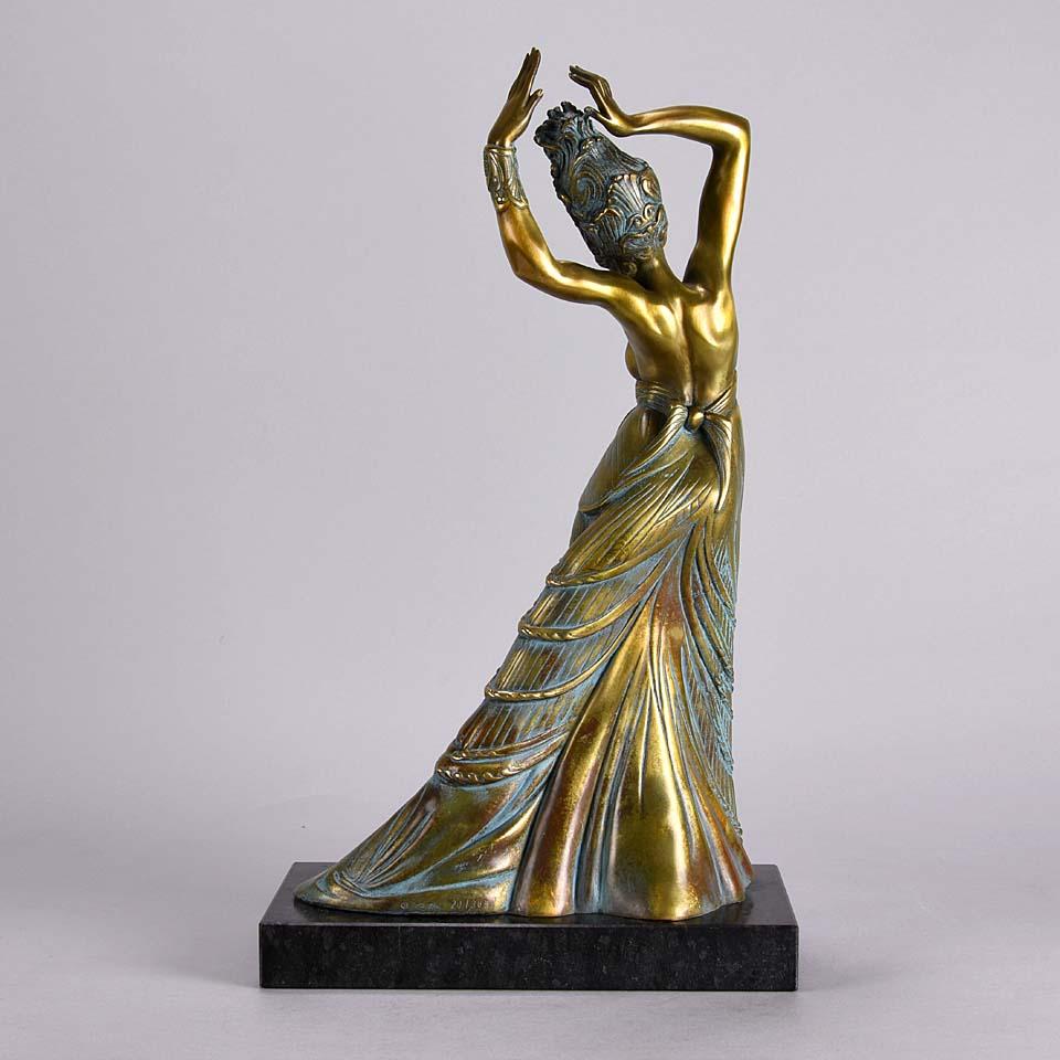 Cold-Painted Limited Edition Austrian Cold Painted Bronze Figure 'Salome' by Ernst Fuchs