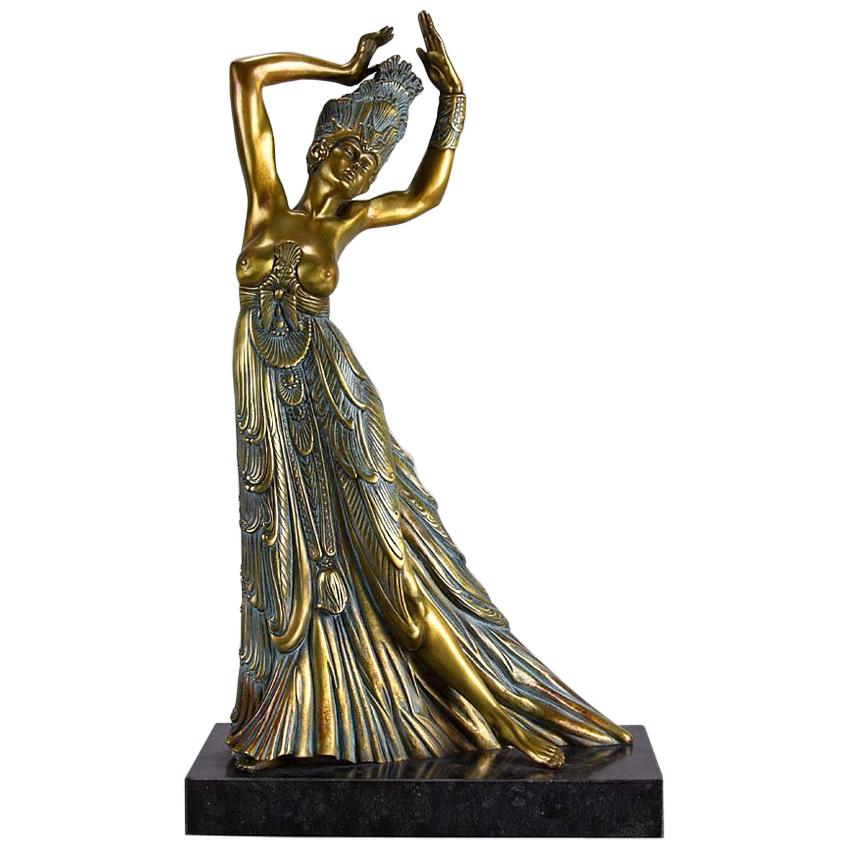 Limited Edition Austrian Cold Painted Bronze Figure 
Salome
 by Ernst Fuchs