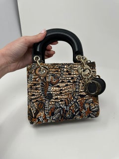 Limited Edition Beaded Canvas & Lambskin Mini Lady Dior Bag