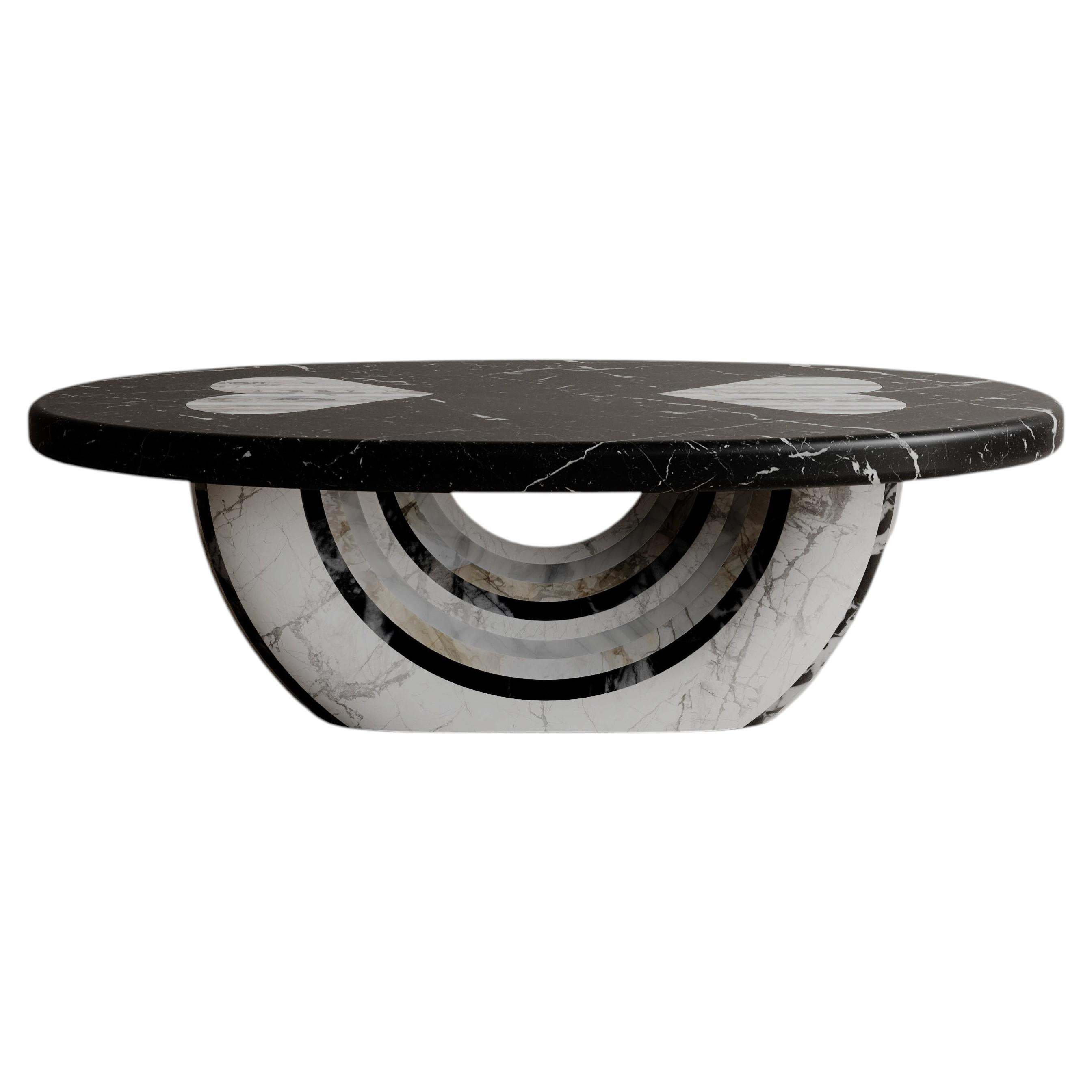 Limited Edition, Black and White Marble Heart Aïmi Coffee Table, Esther Knopfler