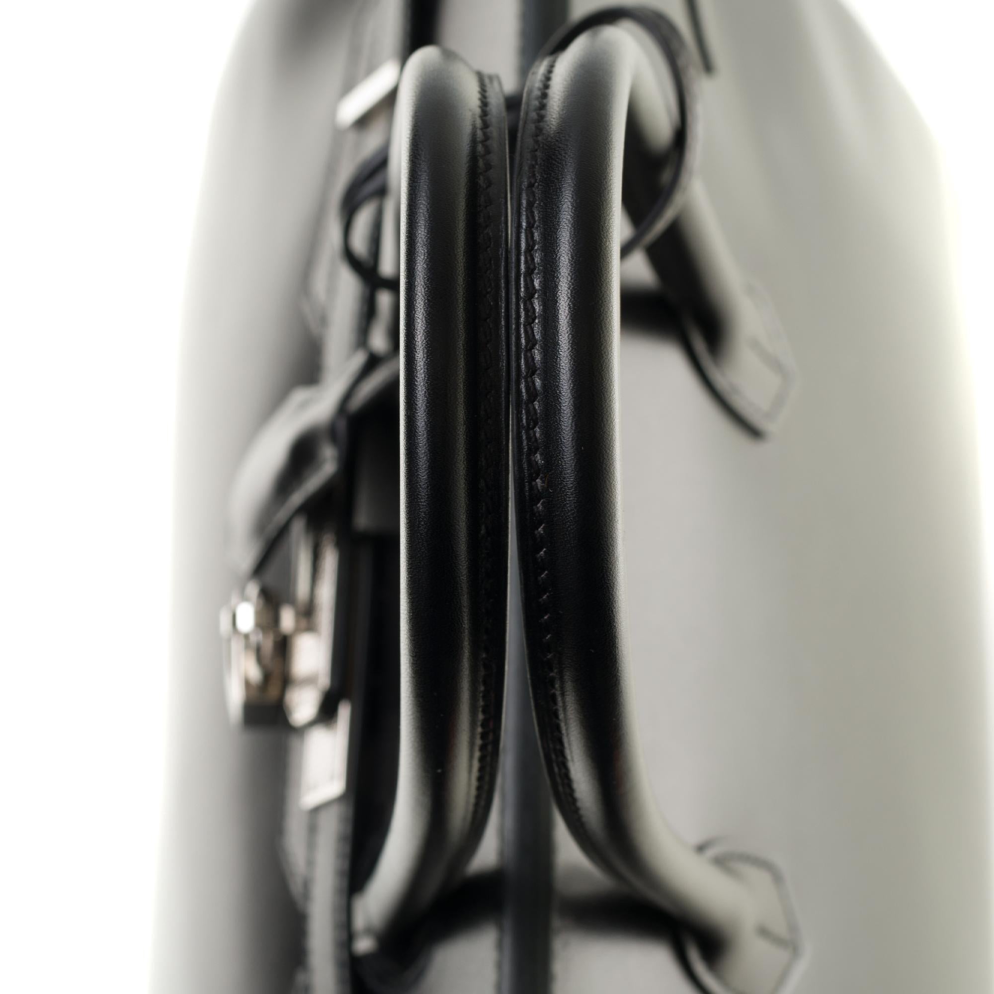 Limited Edition Black Calf Box Leather Birkin 35, Guilloché Palladium Hardware 4