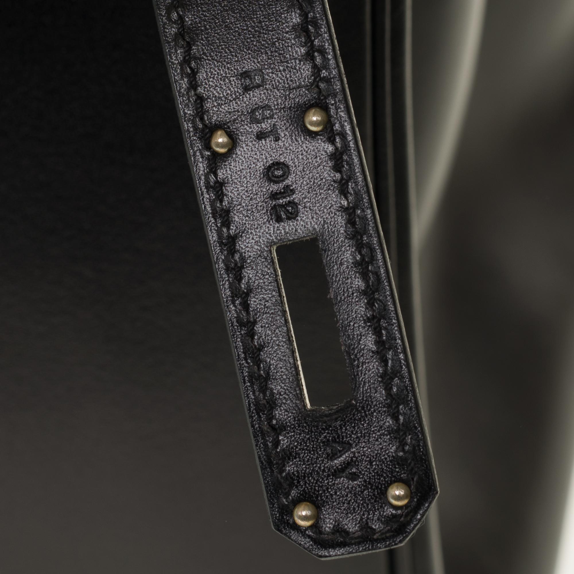 Limited Edition Black Calf Box Leather Birkin 35, Guilloché Palladium Hardware 1